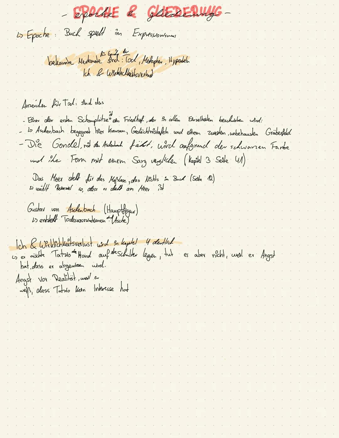 GLEDERUNG
Buch ist in 5 Kapiteln aufgeteilt.
Kapitel 1:- Schriftsteller Gustav von Aschenbach ist 50 Jahre alt geworden.
nach anstrengenden 