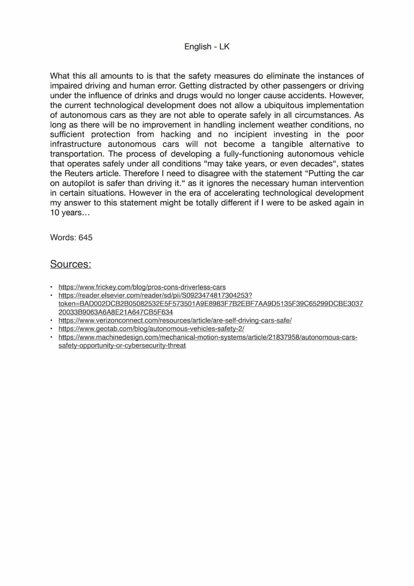 English - LK
Comment - driverless cars
Office of the future?
The Global status report launched by Who in 2018 highlights that the number of
