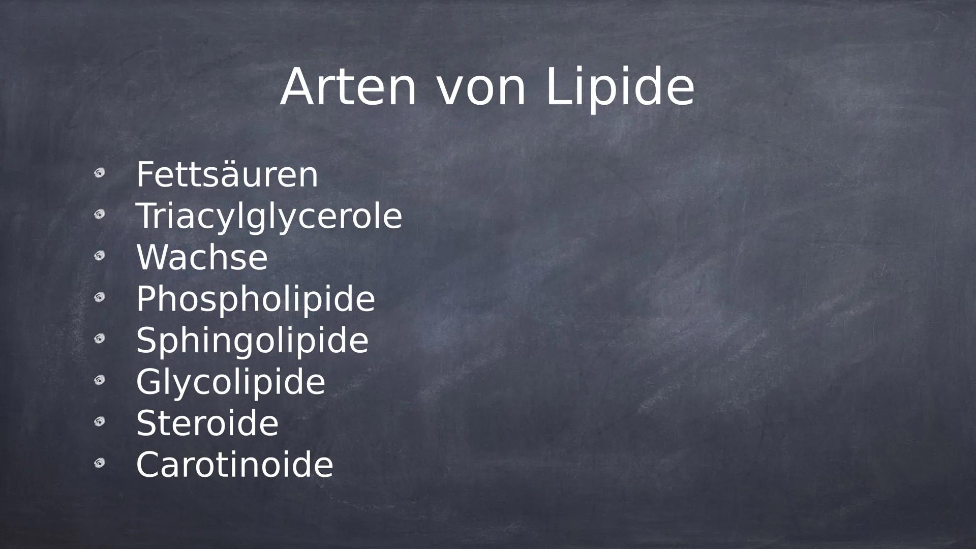 lipide Was sind Lipide?
Lipide sind in der Natur
vorkommende chemische
Verbindungen.
Lipide sind hydrophob und nicht in
Wasser löslich.
• Li