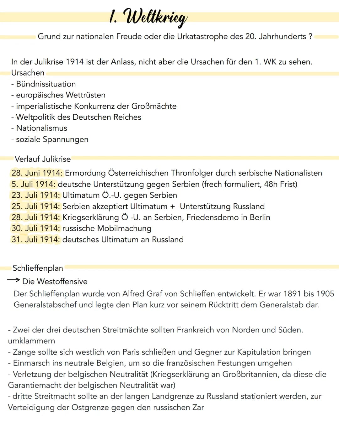 1. Weltkrieg
Grund zur nationalen Freude oder die Urkatastrophe des 20. Jahrhunderts ?
In der Julikrise 1914 ist der Anlass, nicht aber die 