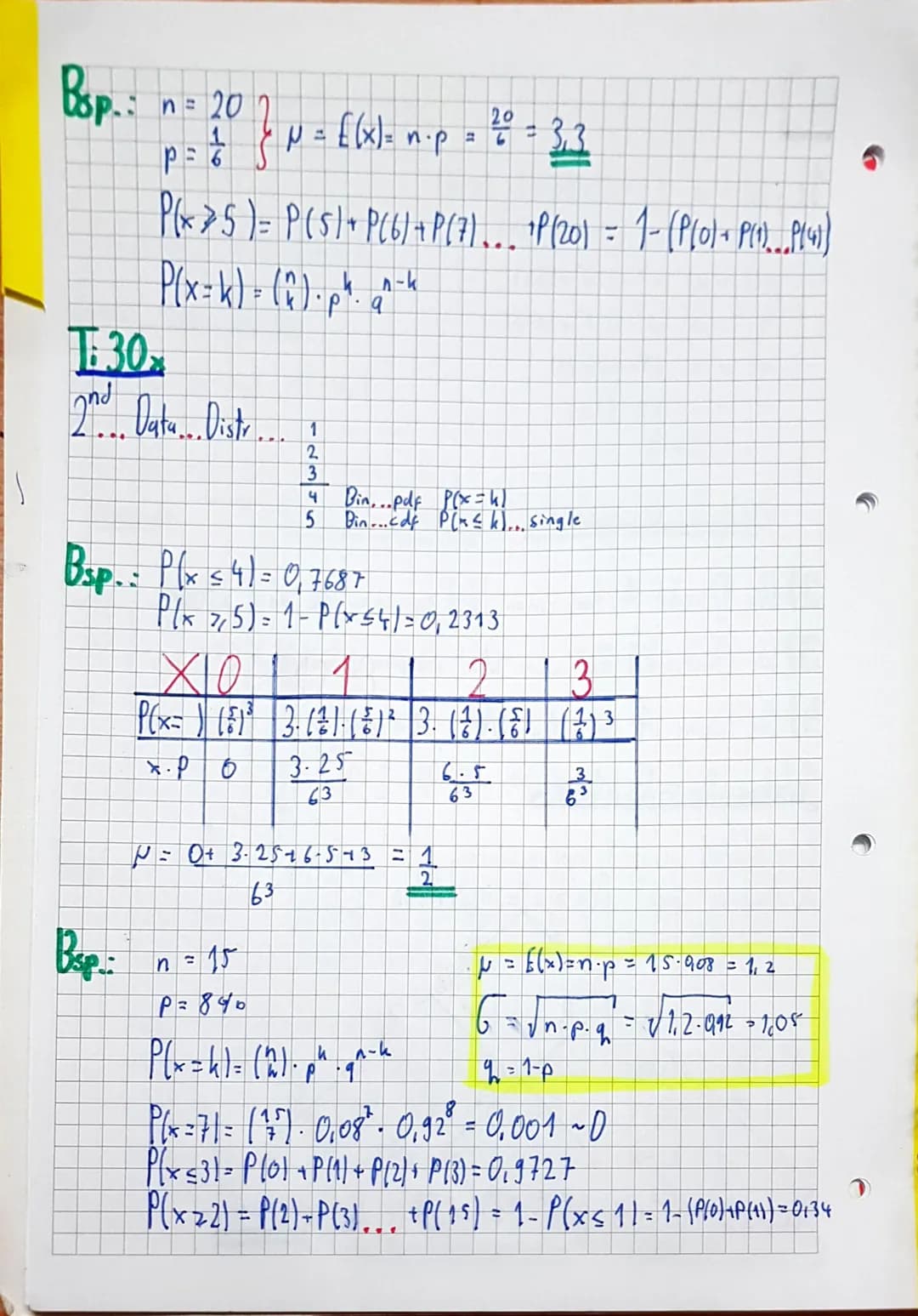 11.391 BV
h = 10
P= 0,3
9=9²7
P(x - 2) =
TR: Dister | Bu pdf | Single 16 0,3 8
11.40)
n = 20
p=0,5
9:0.5
(180°). 0,3 8.0,7²= 0,001446701
c) 