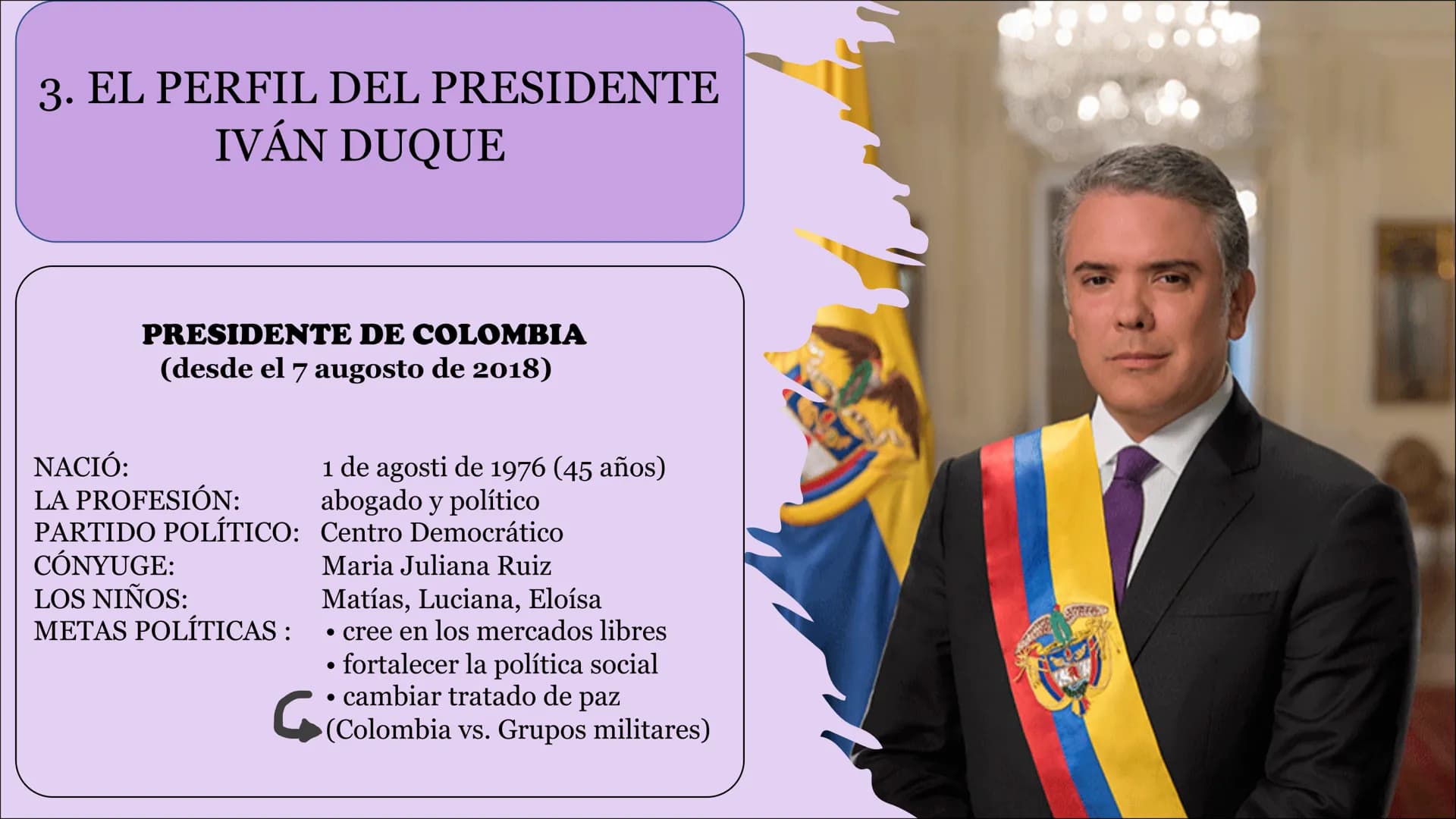 Descubrir
COLOMBIA
THE Tabla
de
contenido
1. Informaciones
Generales
2. Informaciónes Politicas
3. El perfil del presidente Ivan Duque
4. Hi