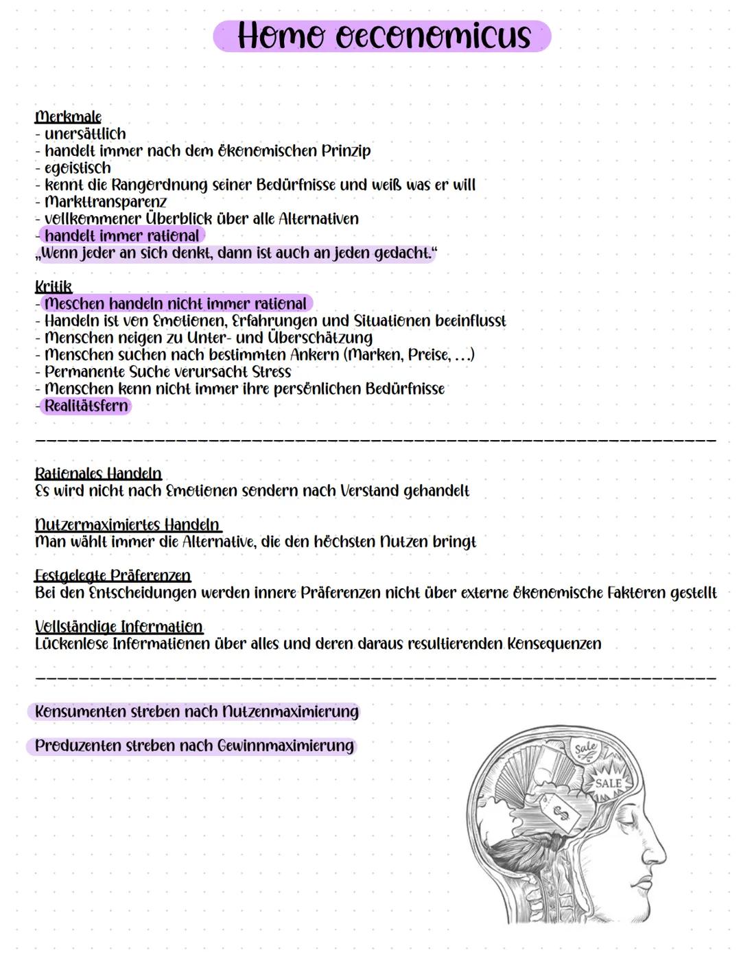 Homo oeconomicus
Merkmale
- unersättlich
- handelt immer nach dem ökonomischen Prinzip
egoistisch
kennt die Rangordnung seiner Bedürfnisse u