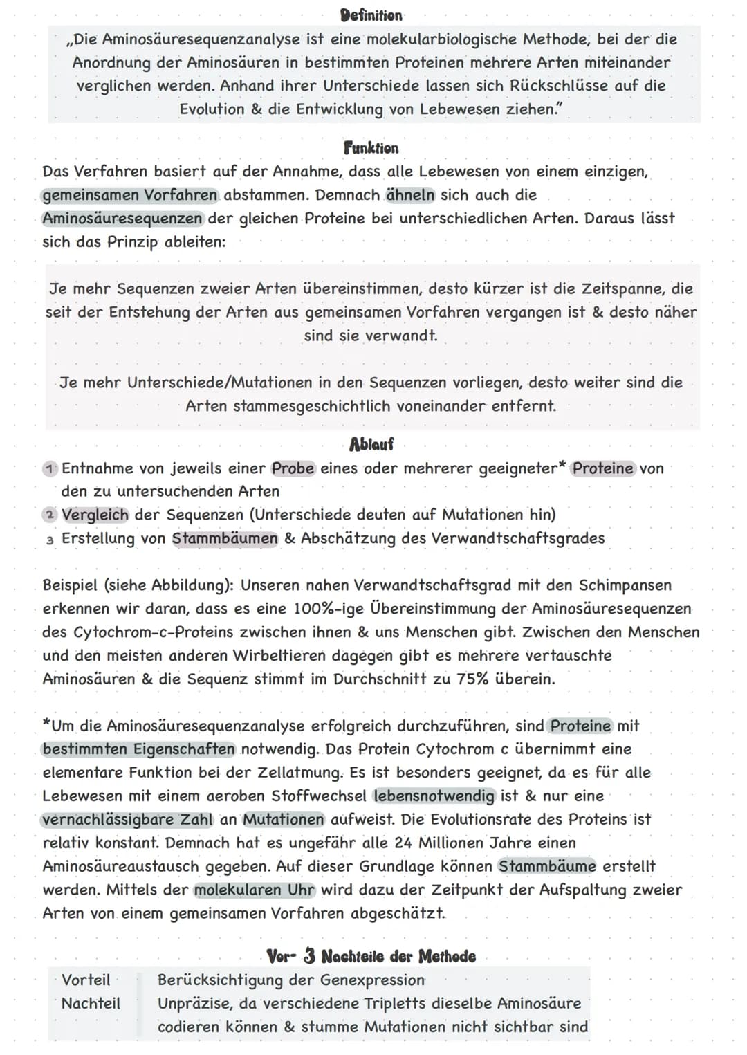 Serum-
Präzipitin-Test
Evolution
Molekularbiologische Methoden
Nachweise stammesgeschichtlicher
Aminosäure-
sequenzanalyse
Grundlage
Grundsa