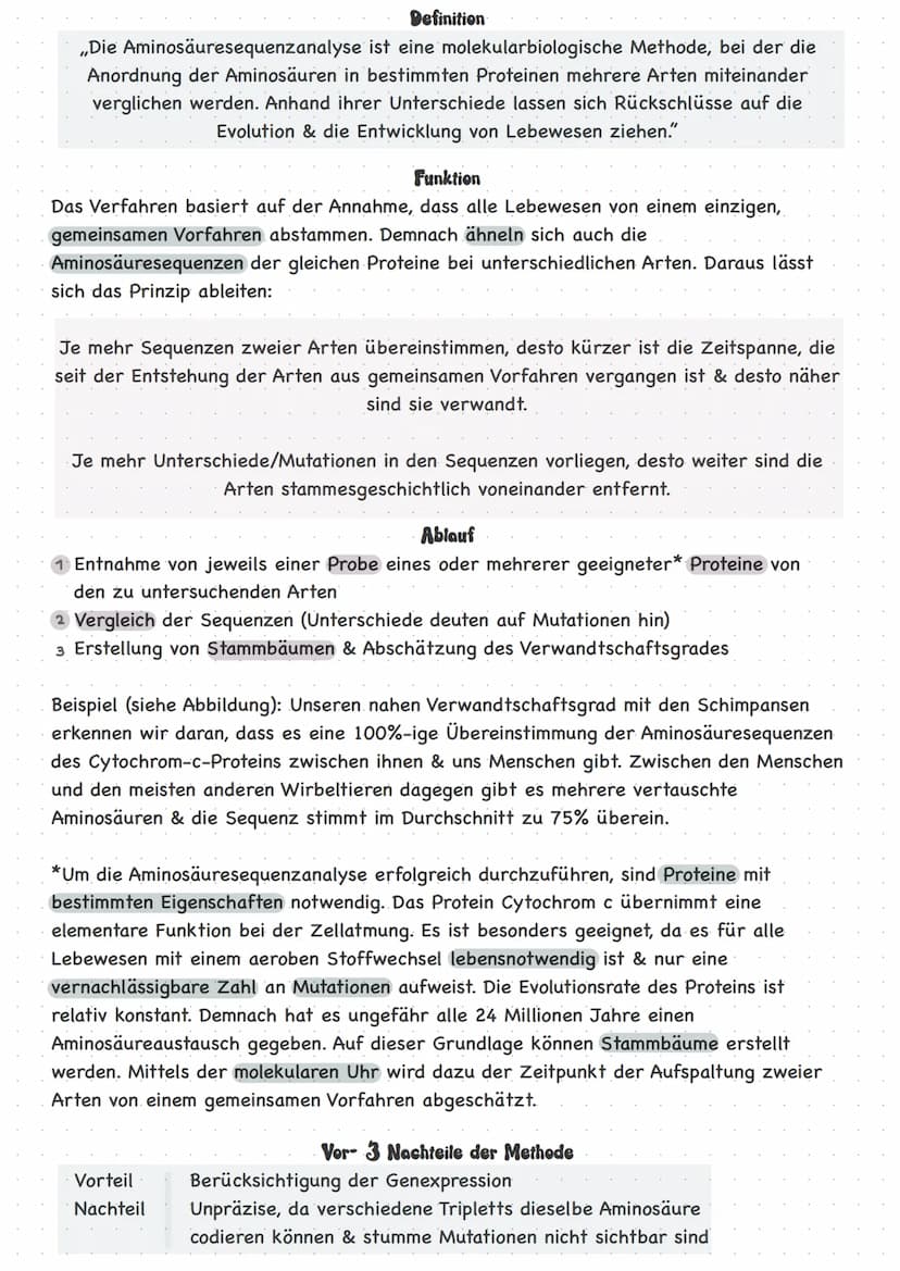 Serum-
Präzipitin-Test
Evolution
Molekularbiologische Methoden
Nachweise stammesgeschichtlicher
Aminosäure-
sequenzanalyse
Grundlage
Grundsa