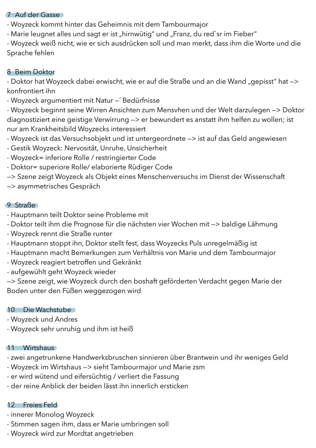 WOYZECK - KLAUSUR
Personen:
Franz Woyzeck
- 30 Jahre alt
- gehört zur Unterschicht
einfacher, armer Soldat= wenig Geld
- Marie = Freundin, w