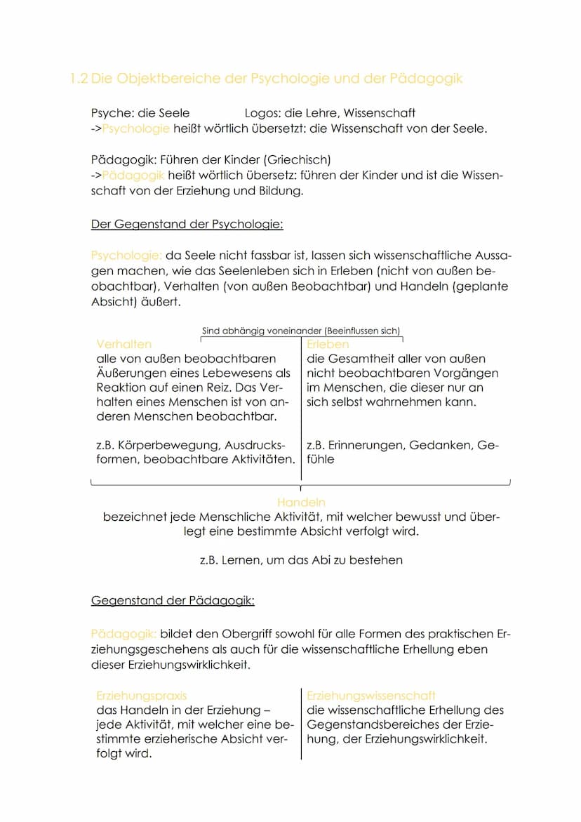 Pädagogik/Psychologie
Band 1
Lernbereich 1: Wesenszüge wissenschaftlicher Pädagogik + Psy-
chologie begreifen
1. Grundfrage der Pädagogik + 