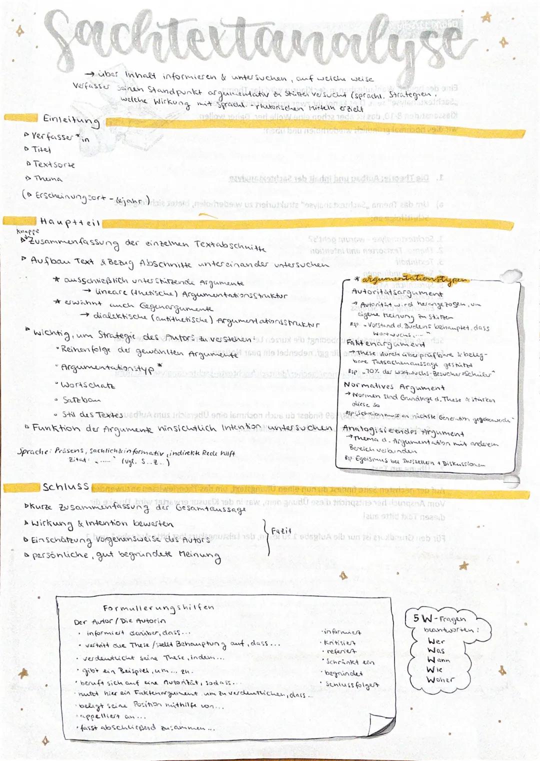 # Sachtextanalyse.

→über Inhalt informieren & untersuchen, auf welche weise

Verfasser seinen Standpunkt argumentativ on shizer versucht (s