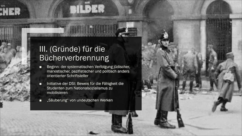 DIE
BÜCHERVERBRENNUNG
10. Mai 1933 Inhaltsverzeichnis
Allgemeine Informationen (Wo? Wann? Was?)
Weitere Orte an denen Bücherverbrennungen st