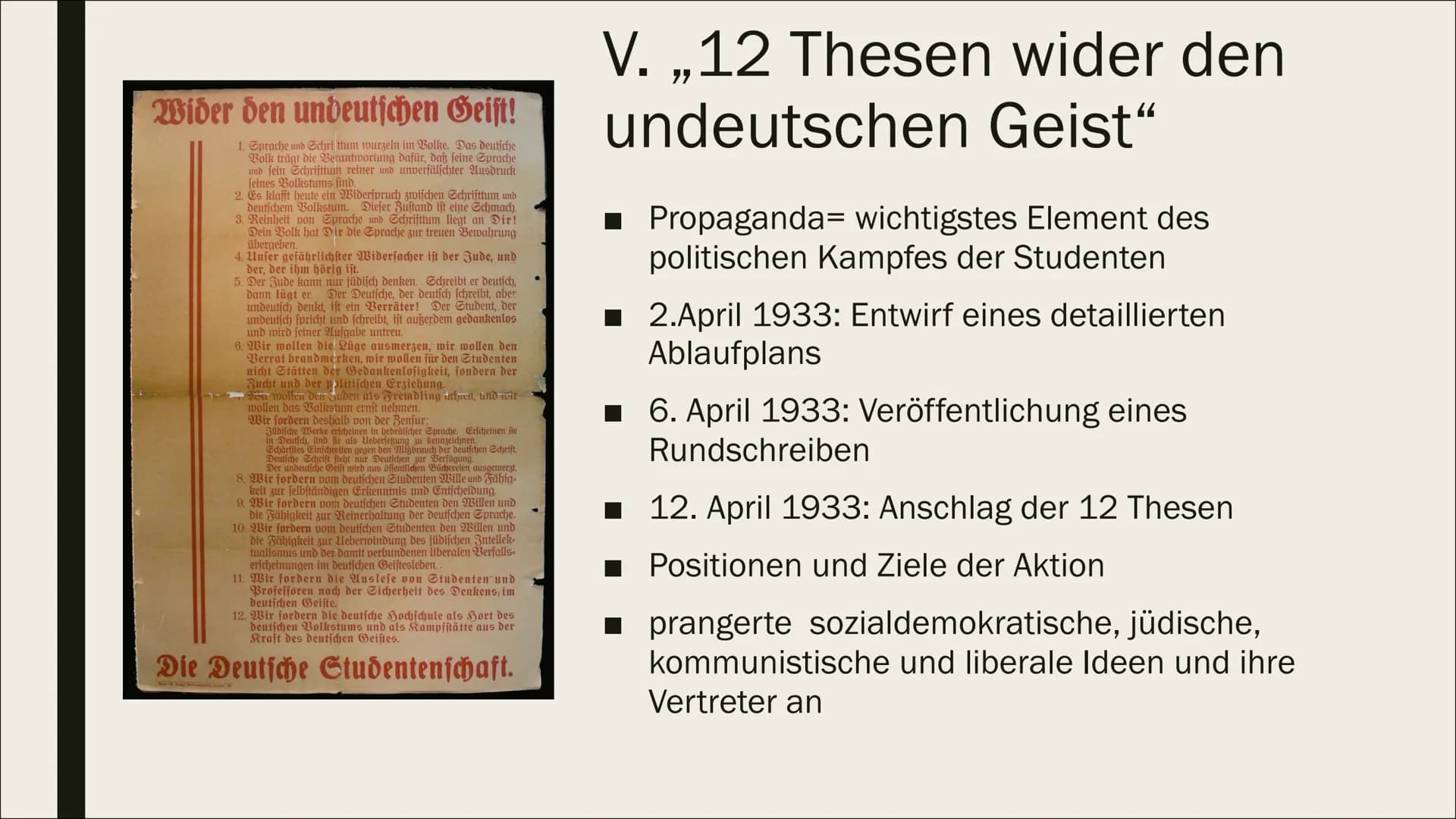 DIE
BÜCHERVERBRENNUNG
10. Mai 1933 Inhaltsverzeichnis
Allgemeine Informationen (Wo? Wann? Was?)
Weitere Orte an denen Bücherverbrennungen st