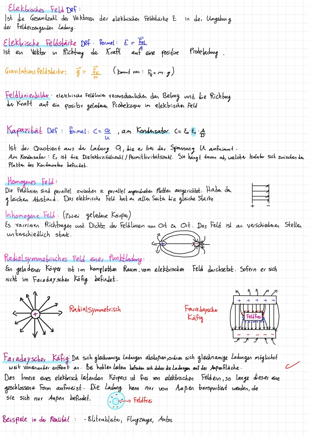 Elektrisches Feld Def:
Ist die Gesamtzahl der Vektoren der elektrischen Feldstärke E
der felderzeugenden Ladung.
Elektrische Feldstärke Def.