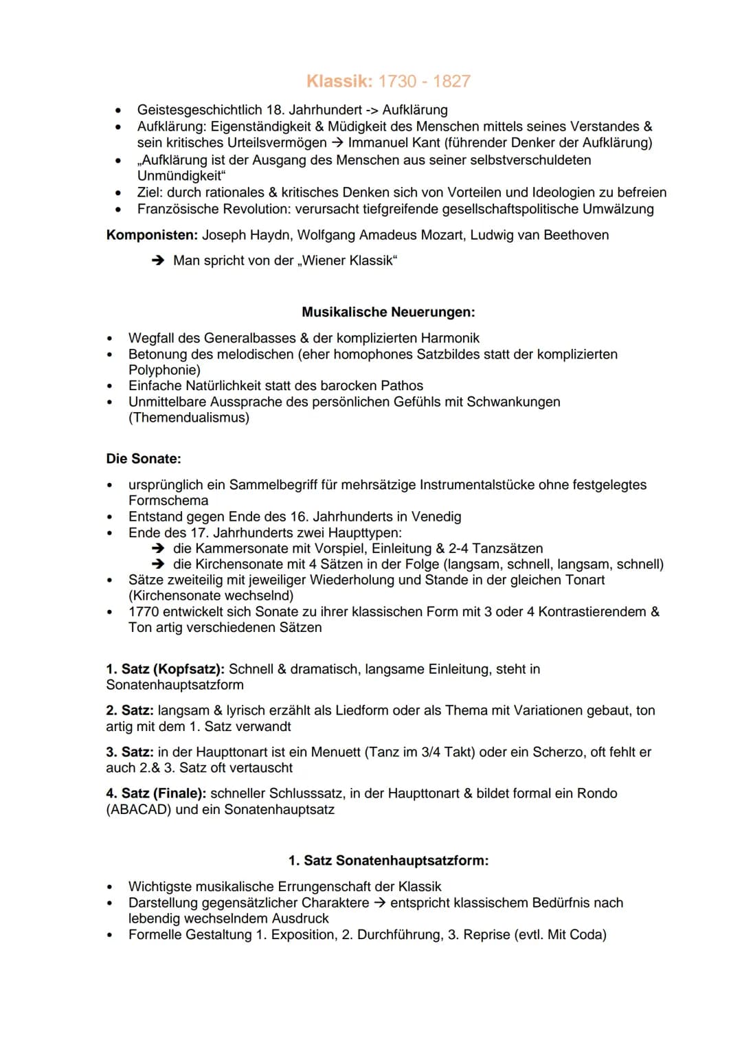 Klassik: 1730 - 1827
Geistesgeschichtlich 18. Jahrhundert -> Aufklärung
Aufklärung: Eigenständigkeit & Müdigkeit des Menschen mittels seines