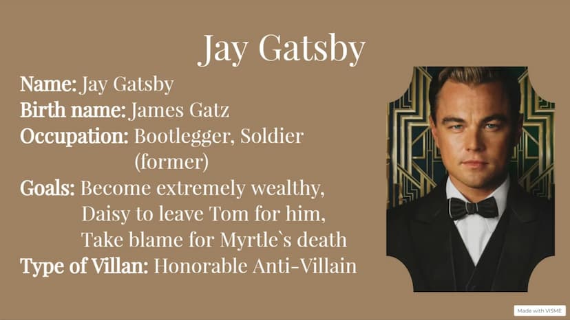 F. Scott Fitzgerald
The Great Gatsby
B
Made with VISME Table of content
LEKK
General information
The author
Historical context
Important cha