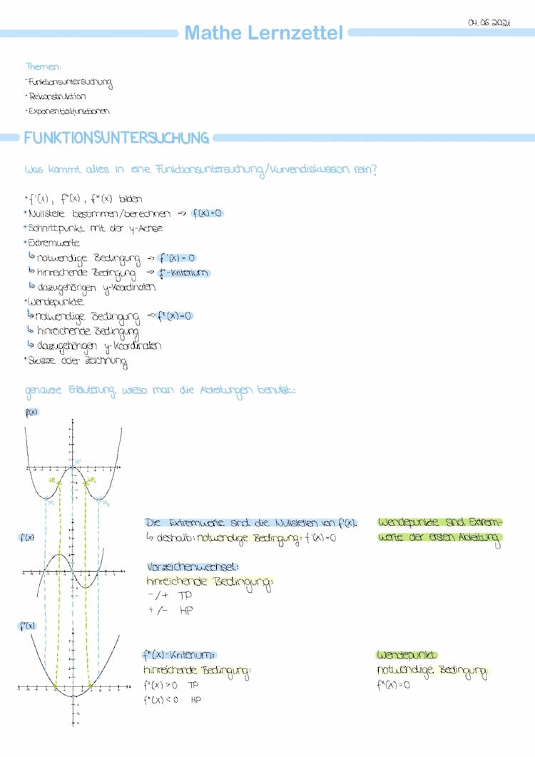 Know Kurvendiskussion, Rekonstruktion und Exponentialfunktion  thumbnail