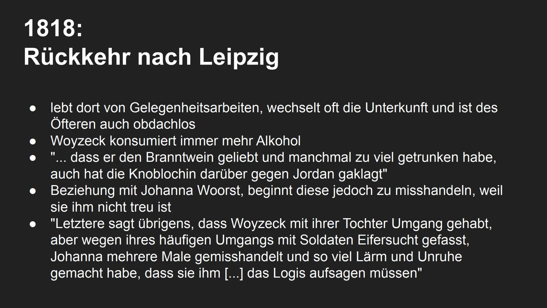 Der Woyzeck Fall
Stichwort: Clarus-Gutachten
●▬ Inhalt:
Der Verfasser des Gutachtens
Vorschungsstand der Medizin um 1830
Lebenslauf des hist