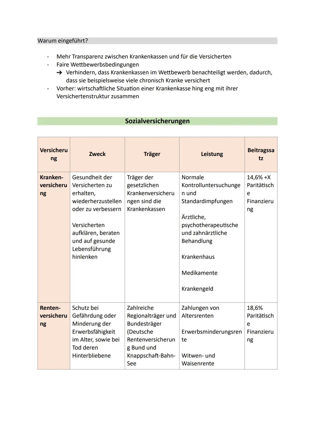 Lernzettel - Gesundheitssysteme
Gesundheitssystem
→ Setzt sich aus allen Personen, Organisationen, Einrichtungen, Regelungen und
Prozessen z