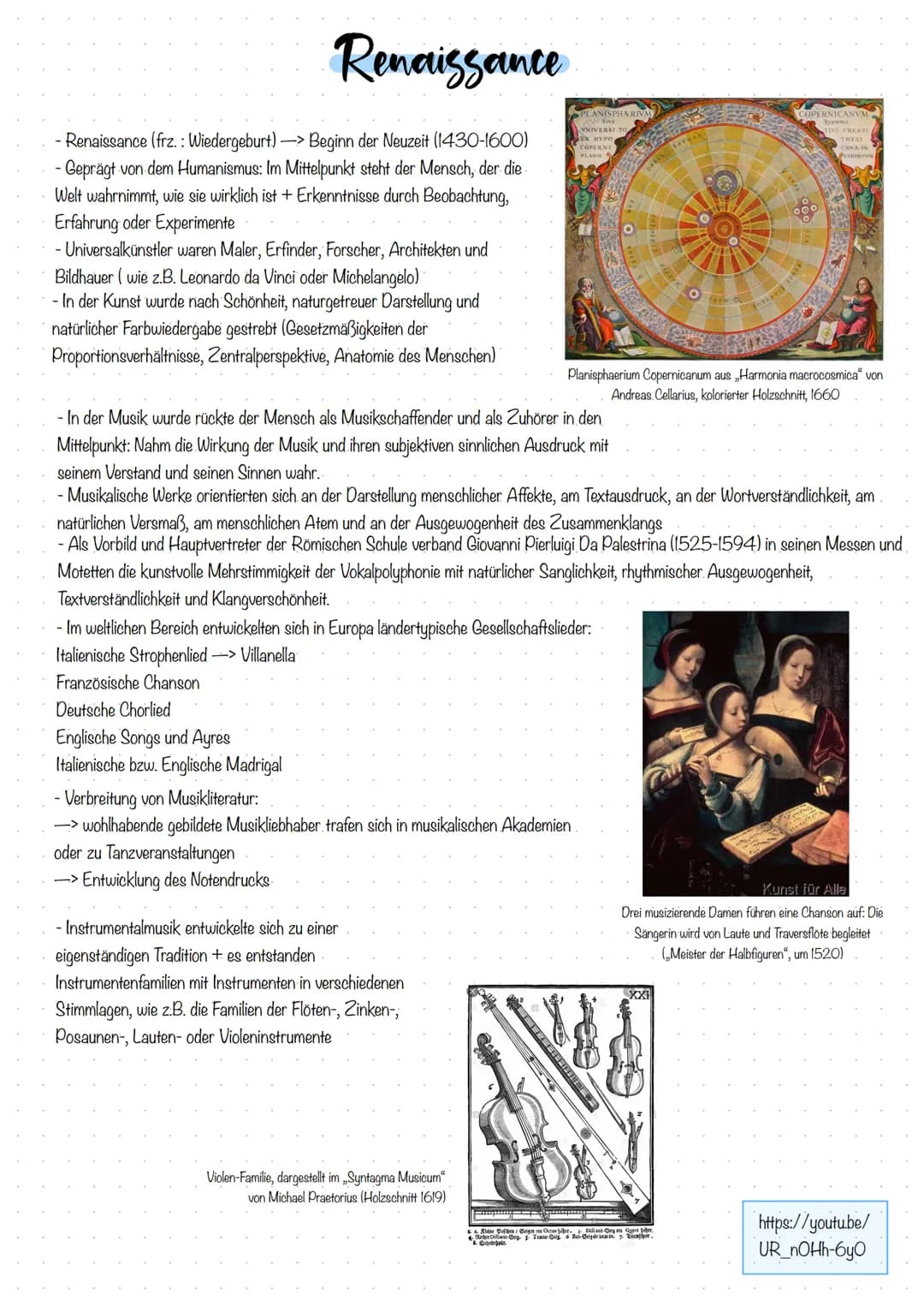 Renaissance
- Renaissance (frz.: Wiedergeburt).
Beginn der Neuzeit (1430-1600)
- Geprägt von dem Humanismus: Im Mittelpunkt steht der Mensch