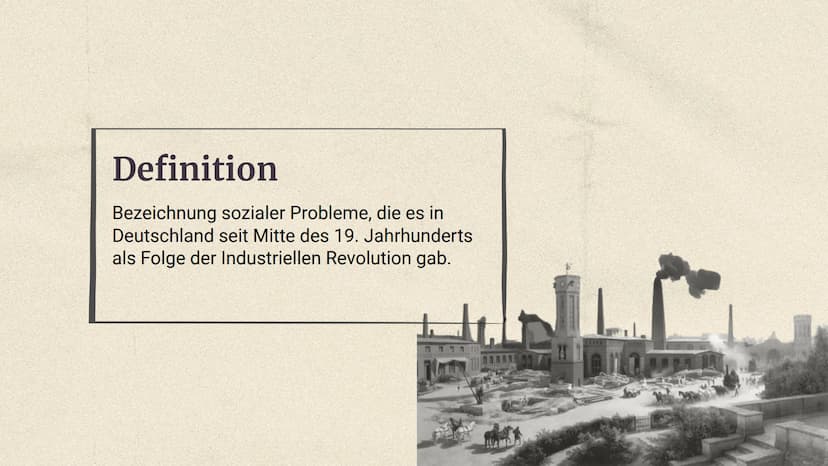 PENSIONS ARBEITER
KASSE WOHNUNGE KRUPP
Trugen Unternehmen, wie z.B. Krupp,
zur Lösung der sozialen Frage bei? 01
Soziale Frage
Begriffskläru