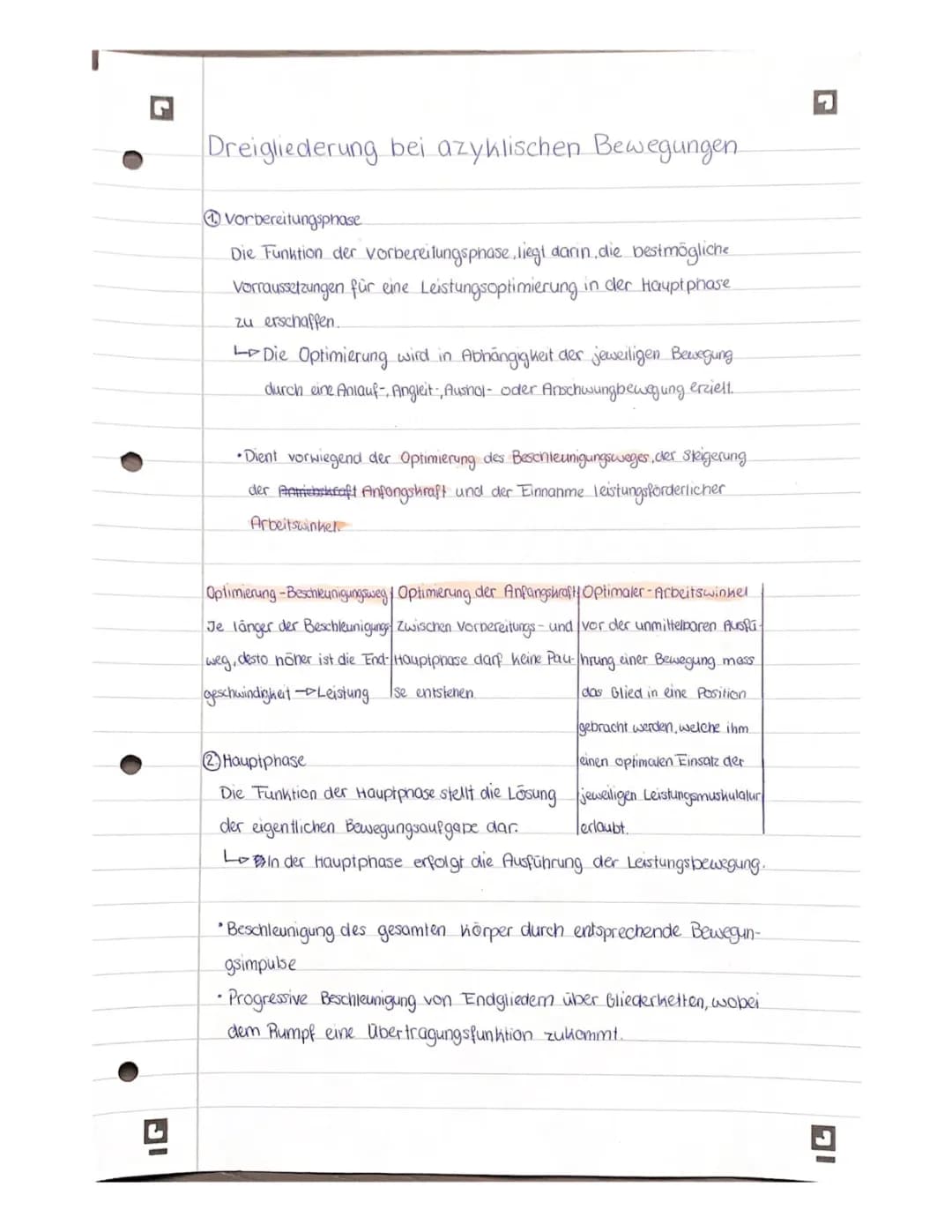 Zyklische und Azyklische Bewegung: Beispiele und Phasenstruktur nach Meinel