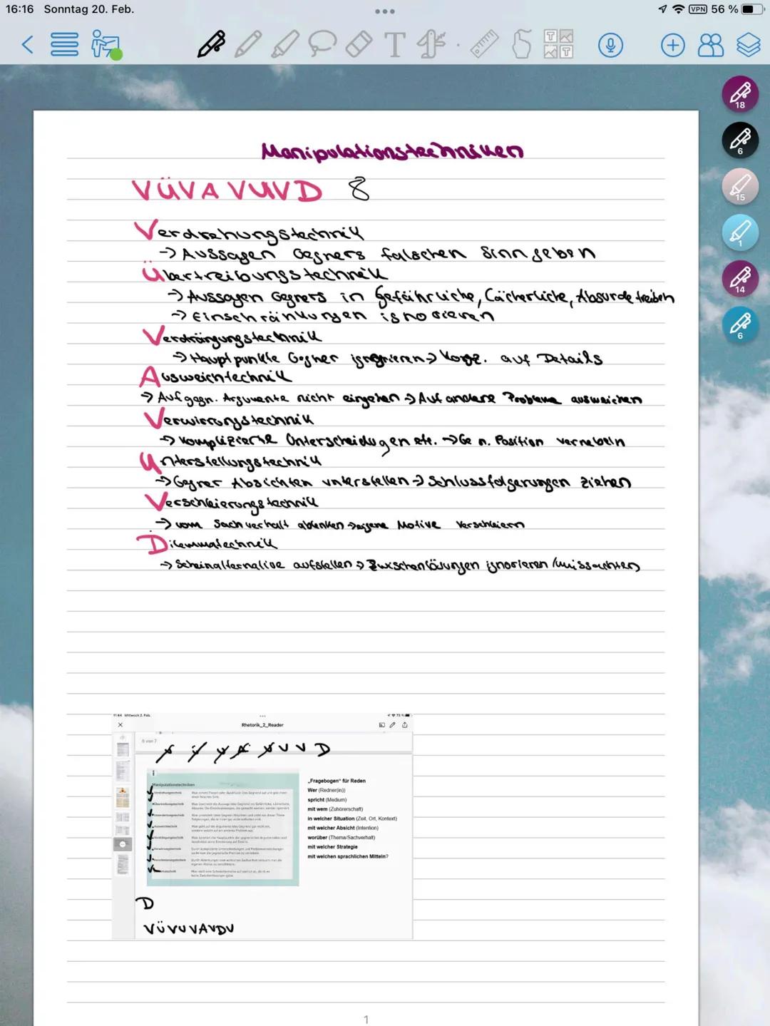 Rhetorik Klausur Letnzettel Deutsch LK