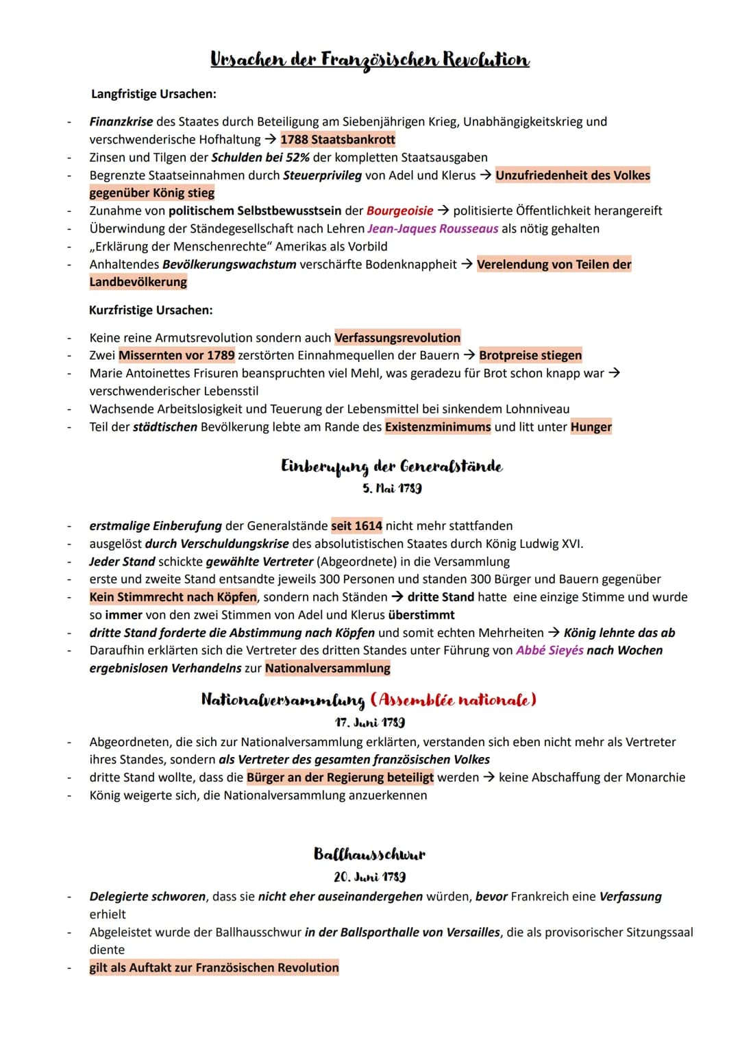 Abitur Geschichte
Französische Revolution
1789-1799
Verhältisse vor der Französischen Revolution
Herrschaftsform-Absolutismus
= Herrschaftsf