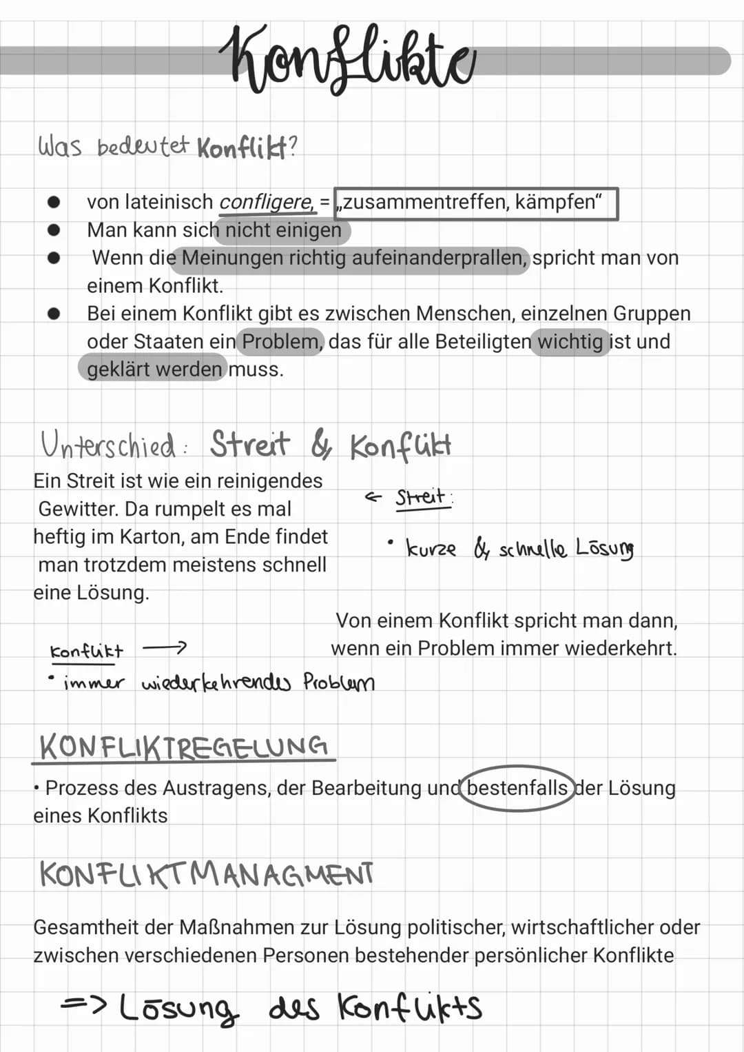 Konflikte
Was bedeutet Konflikt?
von lateinisch confligere, = „zusammentreffen, kämpfen“
Man kann sich nicht einigen
Wenn die Meinungen rich