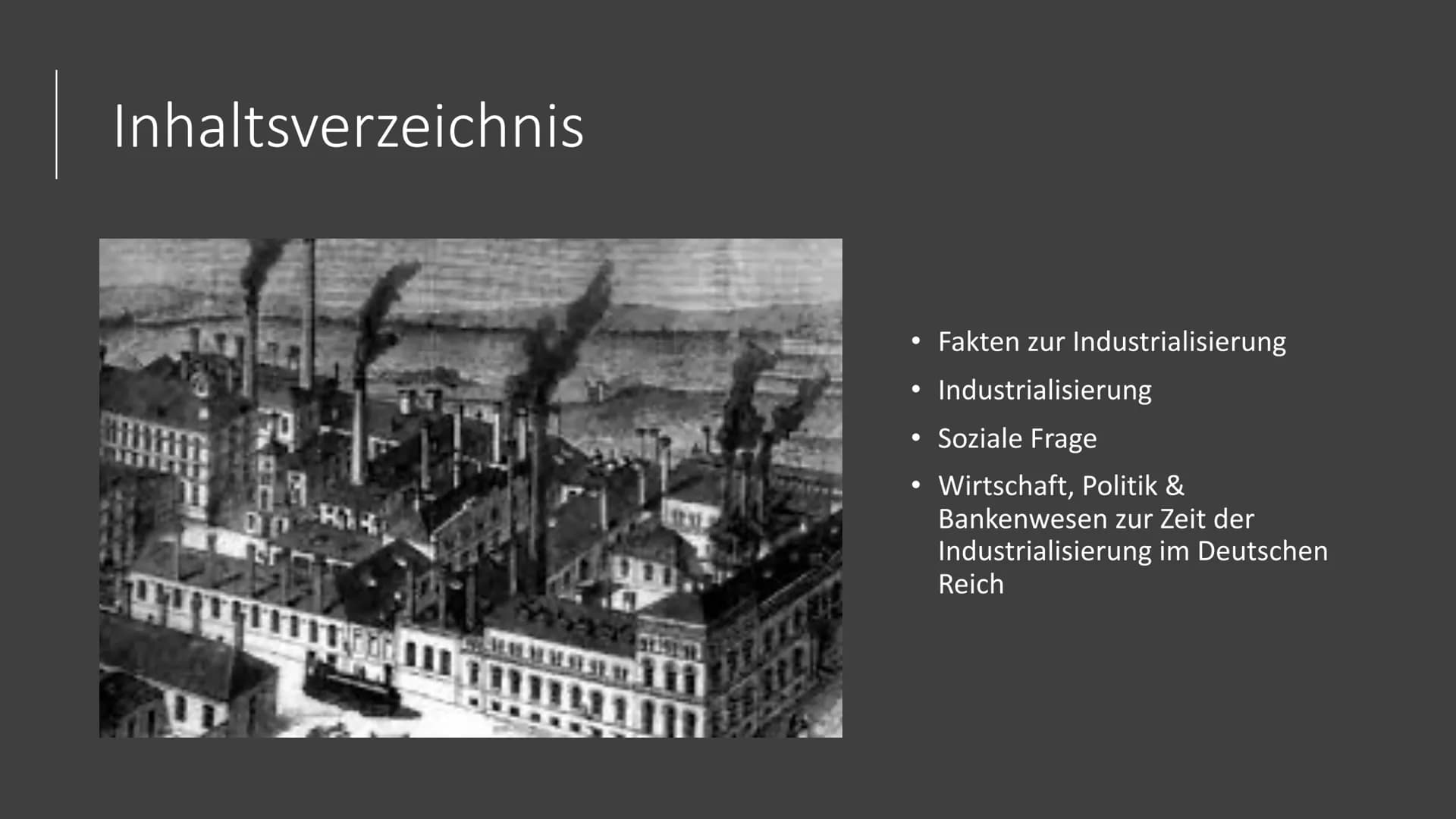 Industrialisierung
Von Finn, Tobias, Felix, Maxima & Lena Inhaltsverzeichnis
00
K14
●
●
●
Fakten zur Industrialisierung
Industrialisierung
S