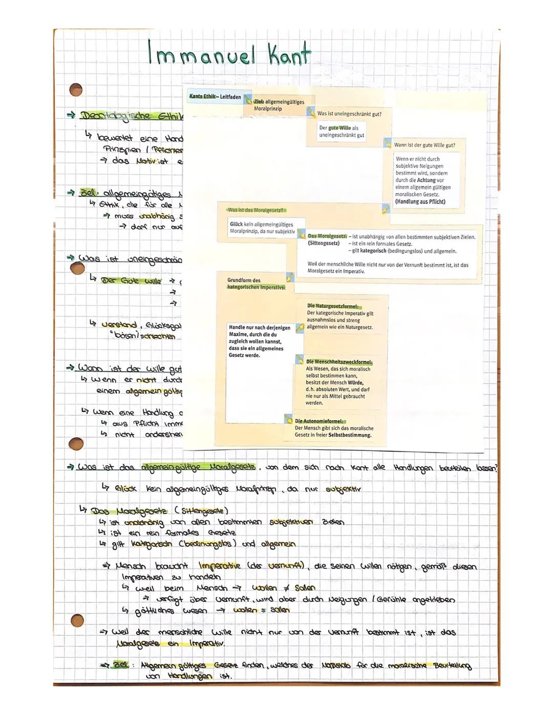 Immanuel Kant

Deontabgische Ethik

↳ bewertet eine Hond
Prinarien / Perientes
→ das Motivist e

↳ Biel allgemeingätiges A
↳ Ettik cle für a