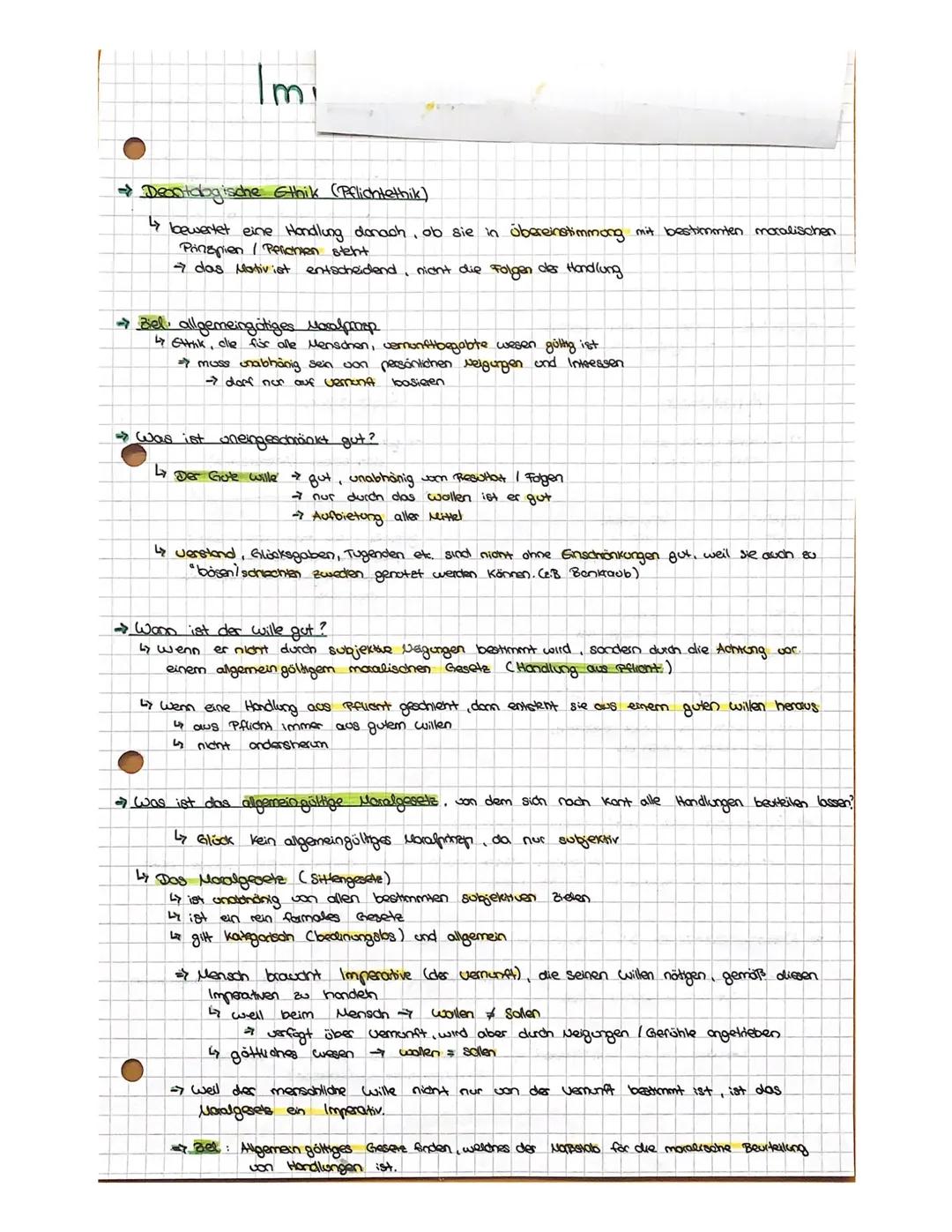 Immanuel Kant

Deontabgische Ethik

↳ bewertet eine Hond
Prinarien / Perientes
→ das Motivist e

↳ Biel allgemeingätiges A
↳ Ettik cle für a