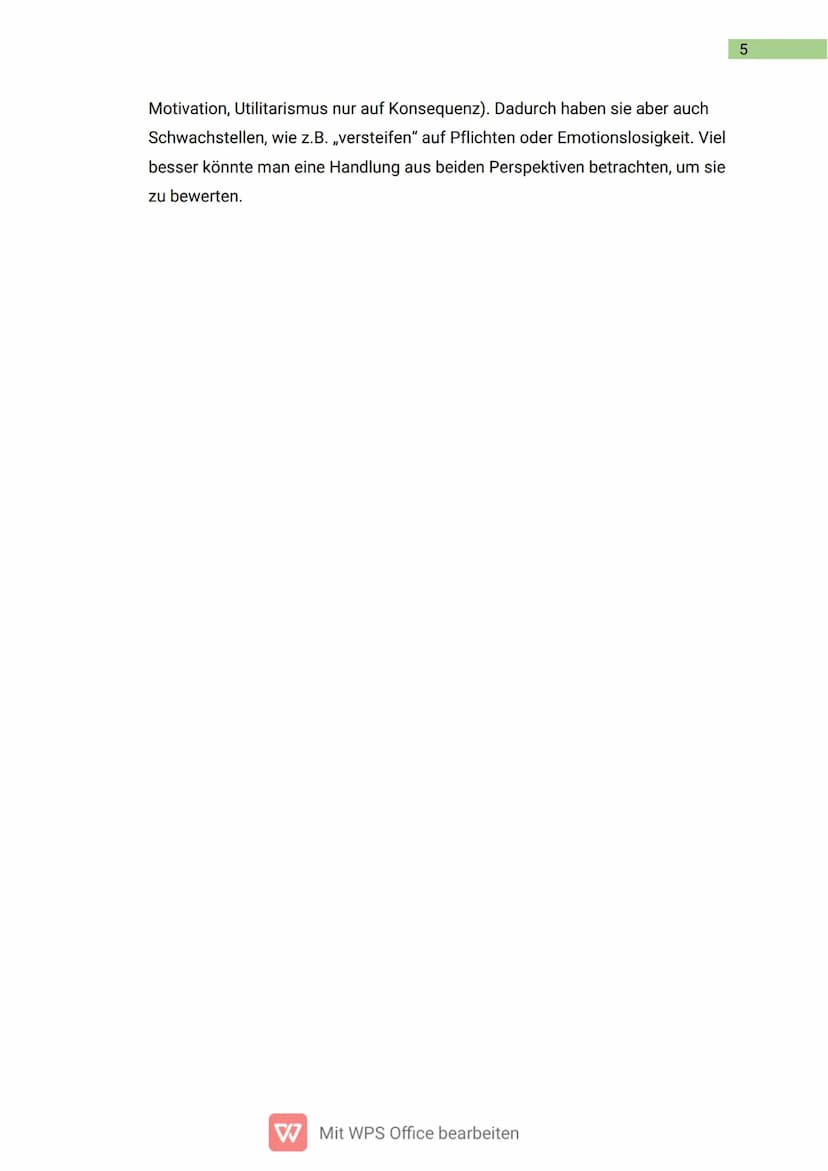 Ethische
Argumentationsmodelle
In dieser Ausarbeitung werden die Themen „Utilitarismus" nach Bentham und Mill,
sowie der Kategorische Impera