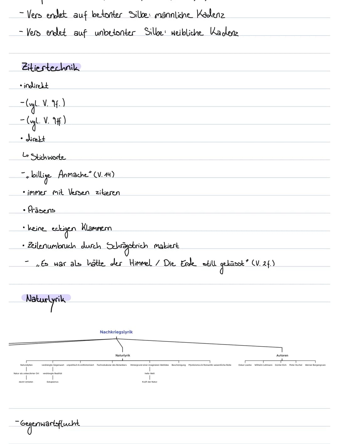 Gedichtsanalyse
• Einleitung
- Gedichttitel
- Autor
• Gedichtart (Sonett, Ballade...)
- Gattung (Naturgedicht, Trümmerlyrik...).
- Entstehun