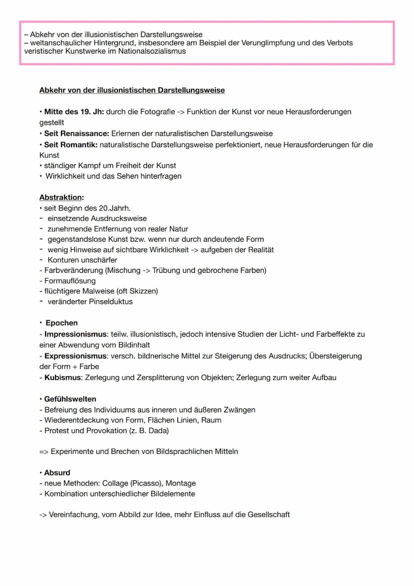 Q1.1 Ausdrucksmöglichkeiten von Malerei und Zeichnung am Beispiel des Wandels
von der gegenständlichen zur ungegenständlichen Kunst
Bildersc