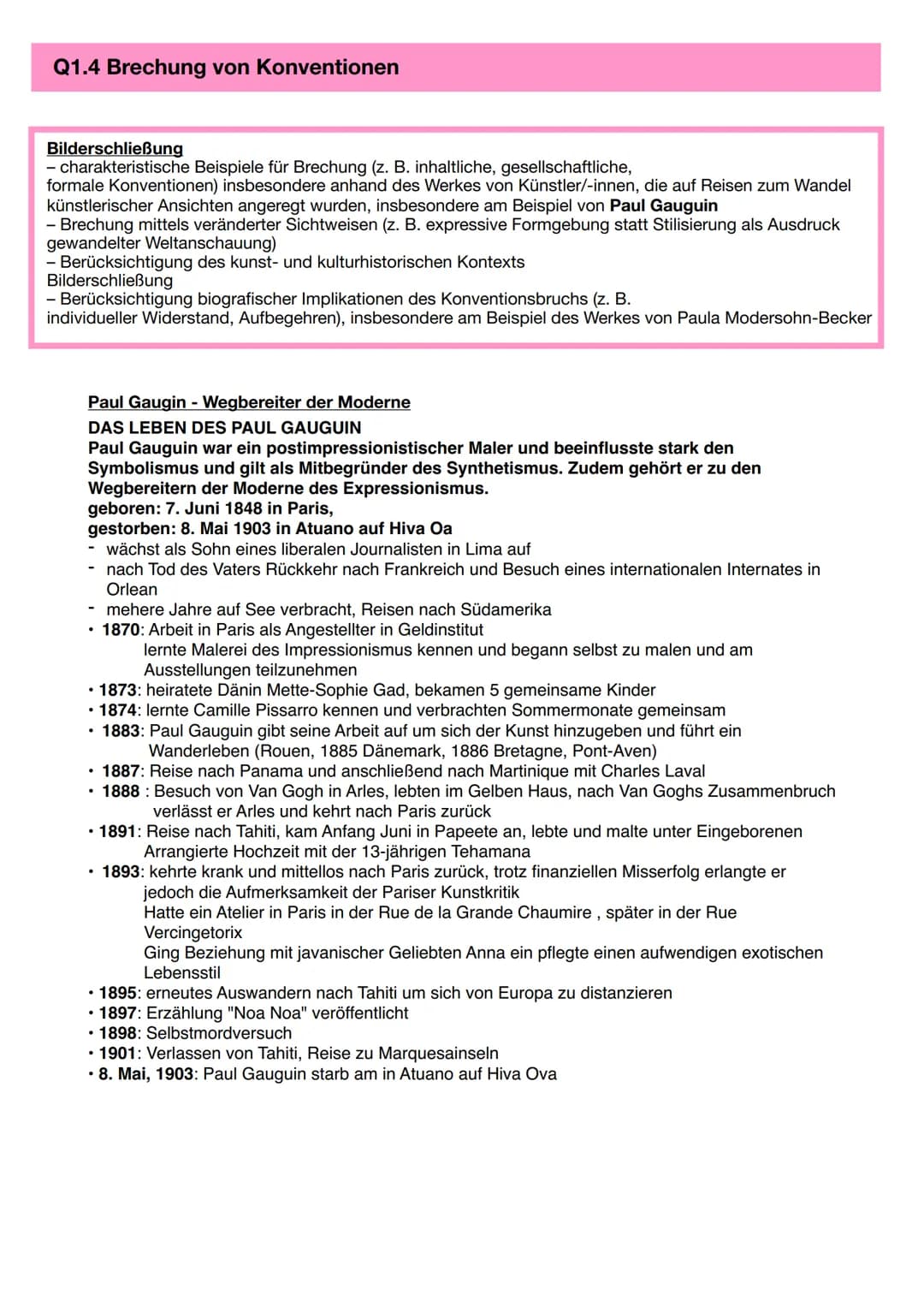 Q1.1 Ausdrucksmöglichkeiten von Malerei und Zeichnung am Beispiel des Wandels
von der gegenständlichen zur ungegenständlichen Kunst
Bildersc