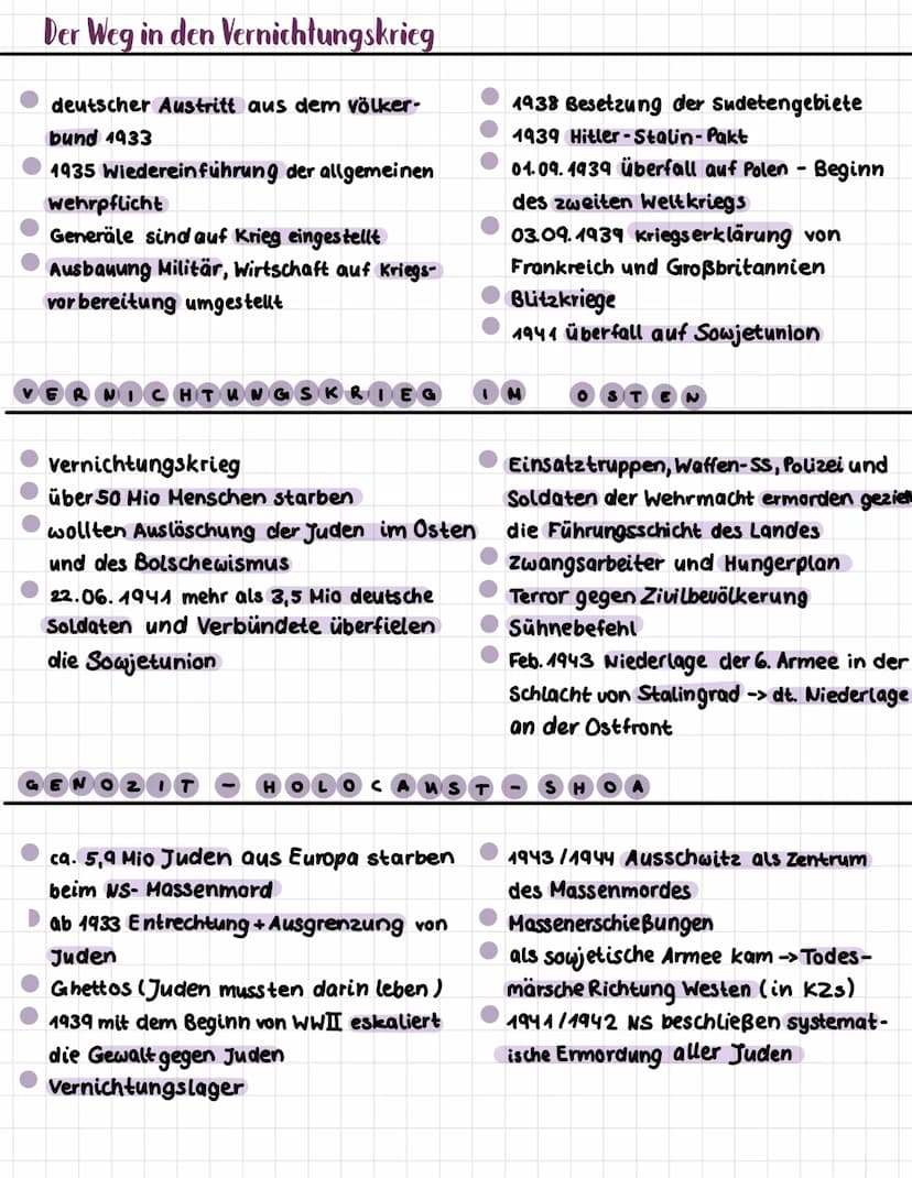 HISTORY
Geschichte
性 Geschichte
Kurz& knapp WW2
Von 1939 bis 1945 gab es den Zweiten Weltkrieg. Deutschland hat den Krieg begonnen, weil es
