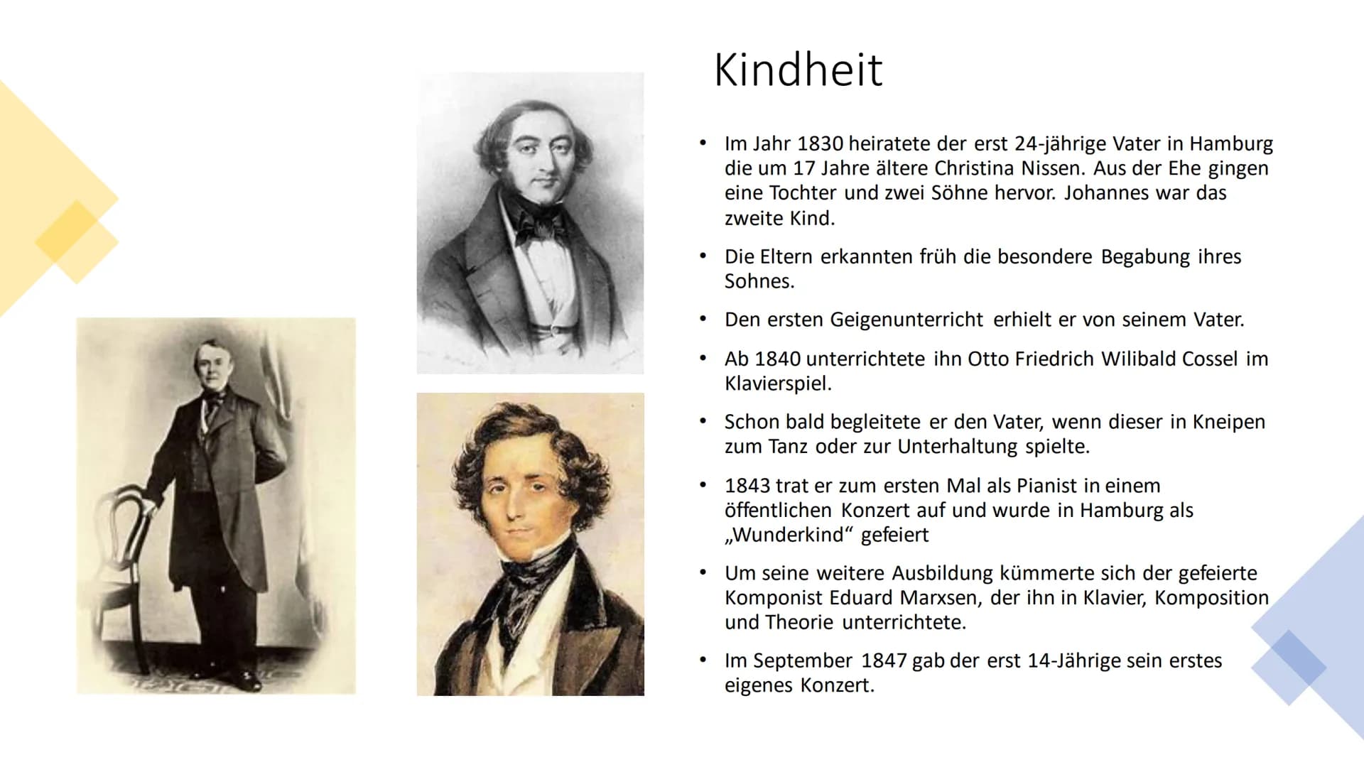 Johannes
Brahms Inhalt
Allgemeines
Kindheit
• Karriere
Umzug nach Wien
Werke
• Auszeichnungen
● PP
cresc.
1
HT=
THE
Faab
4.
TN-
Allgemeines
