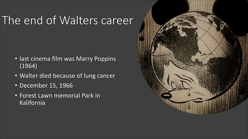 WALT DISNEY
WALT DISNEY
On the Walk of Fame STRUCTURE
Personal description
● Resume
●
• Example's / Special Films
The end of Walters career
