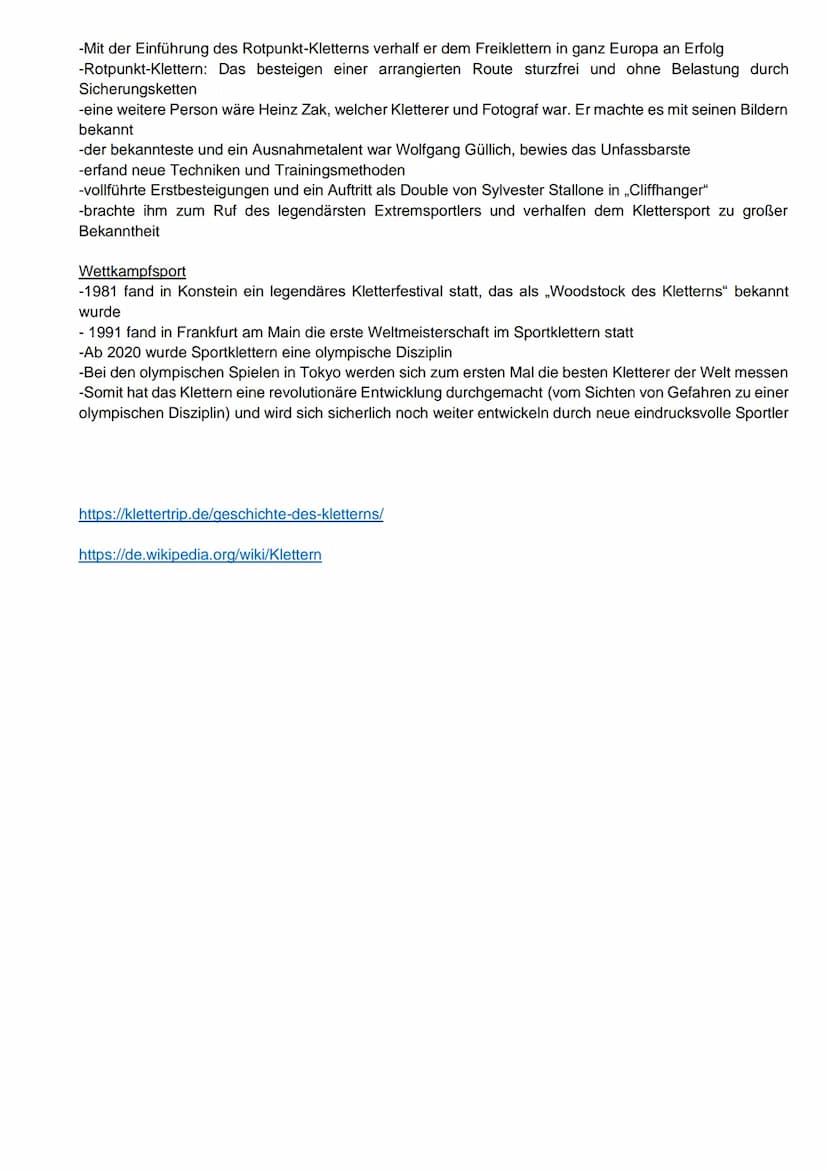 
<h2 id="anfngedeskletterns">Anfänge des Kletterns</h2>
<p>Klettern ist eine Fortbewegungsart, die früher zum Sichten von Feinden oder Tiere