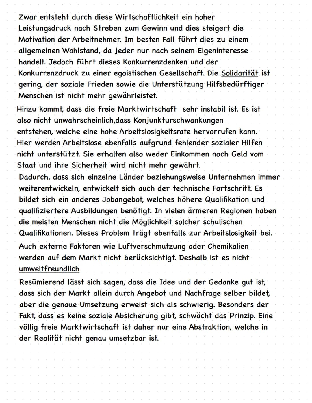 Das Konzept der freien Marktwirtschaft
Buch Seite 175 Nummer 4/ Erörterung
Bei den letzen Aufgaben haben wir uns intensiv mit der freien
Mar