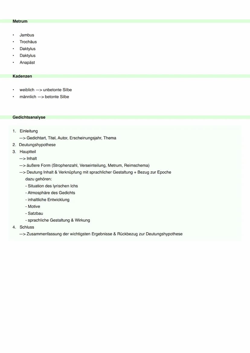 Merkmale
.
.
Textsorten
.
Lyrisches Ich / Wir
,,musikalische" Texte
strukturiert, verdichtet
kunstvolle Gestaltung
Strophen & Verse
bildhaft