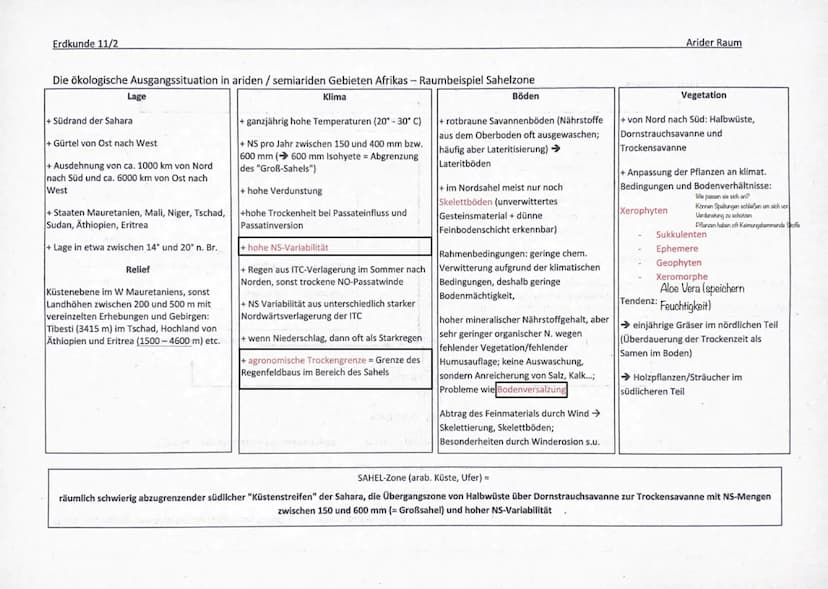 Erdkunde 11/2
Klimamorphologische Aspekt: Die Arbeit des Windes - äolischer Formenschatz
1.
II.
Abtragungskräfte:
-
äolische Abtragung
große
