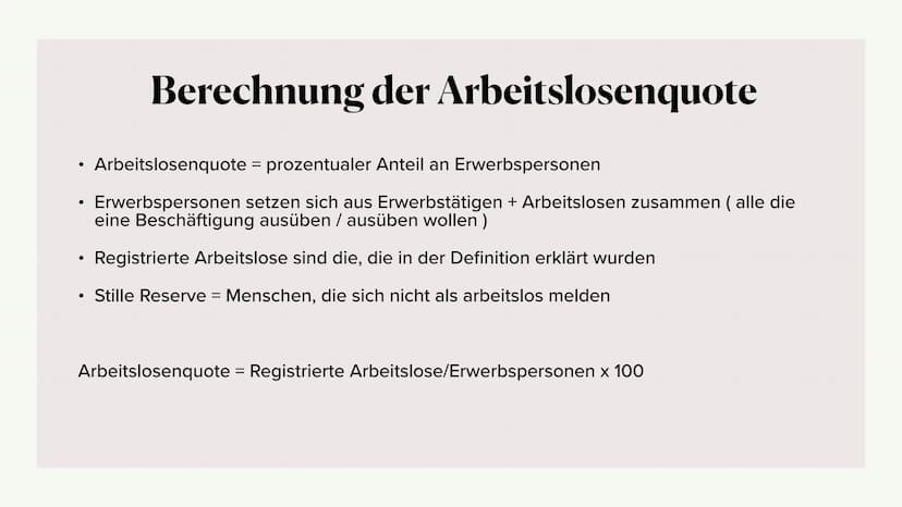 Arbeitslosigkeit
Alia, Angelina, Pauline, Mette, Mathushiga, Vanessa ●
●
●
●
●
●
Definition
Gliederung
Berechnung der Arbeitslosenquote
Form