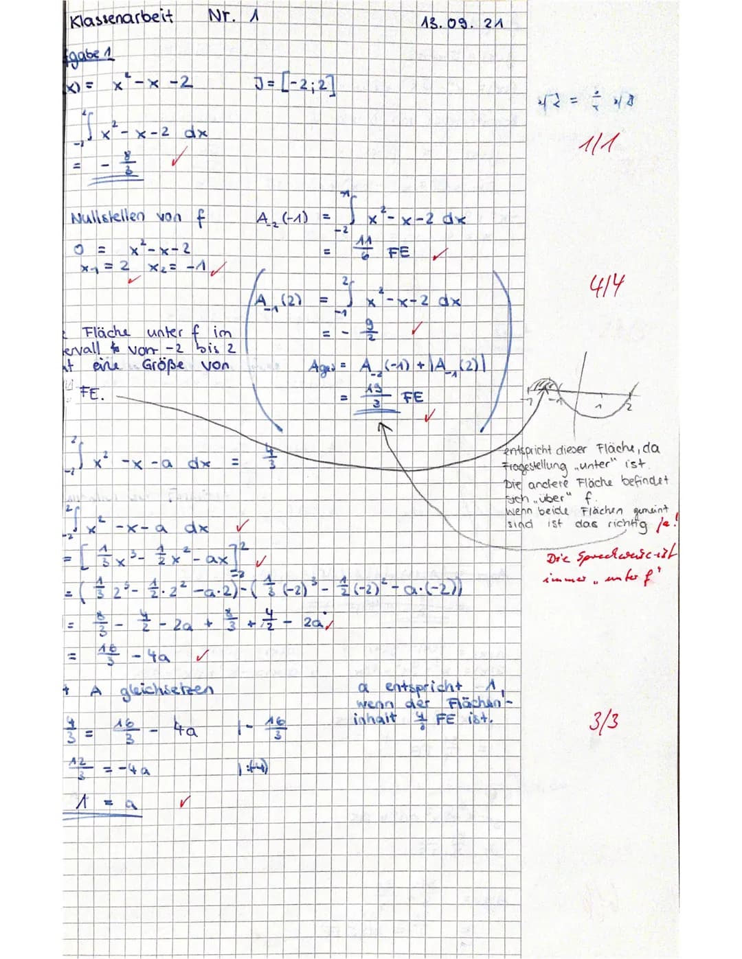 COS
-sin
-cos
Name: Nele
Hilfsmittelfreier Teil
Aufgabe 1
Geben Sie jeweils eine Stammfunktion F zur Funktion f an.
a) f(x) = x³ - 6x² + x
F