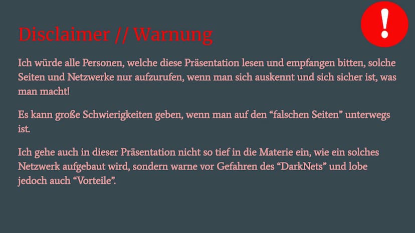 Das DarkNet...
... und seine Gefahren
Eine Präsentation von Justin D. Was ist das "DarkNet"?
Das Darknet ist eine anonymes Netzwerk (Peer to