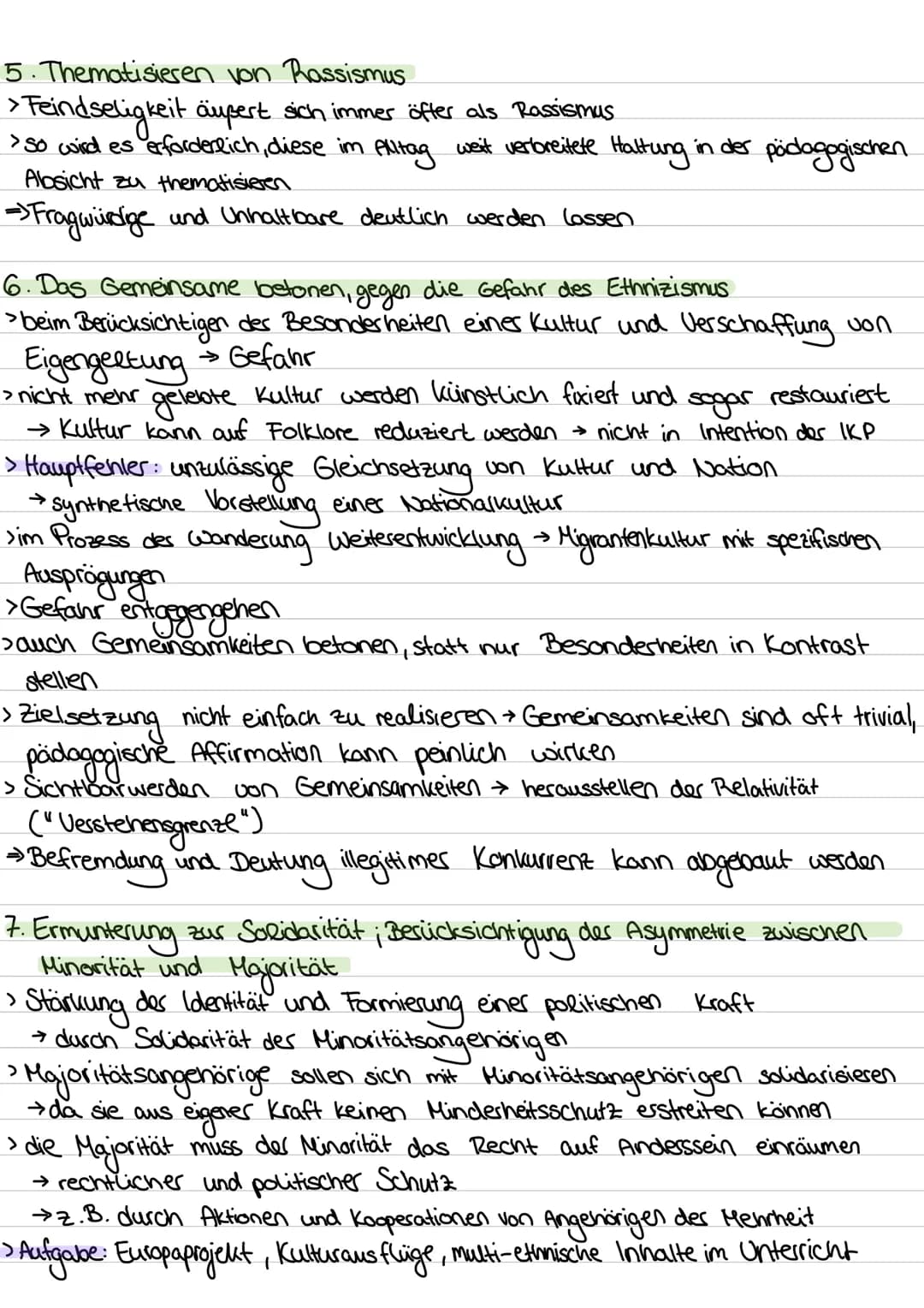 10 Ziele der interkulturellen Erziehung und Bildung nach Nieke
1. Erkennen des eigenen unvermeindlichen Ethnosentrismus
> Definition: → Ethn