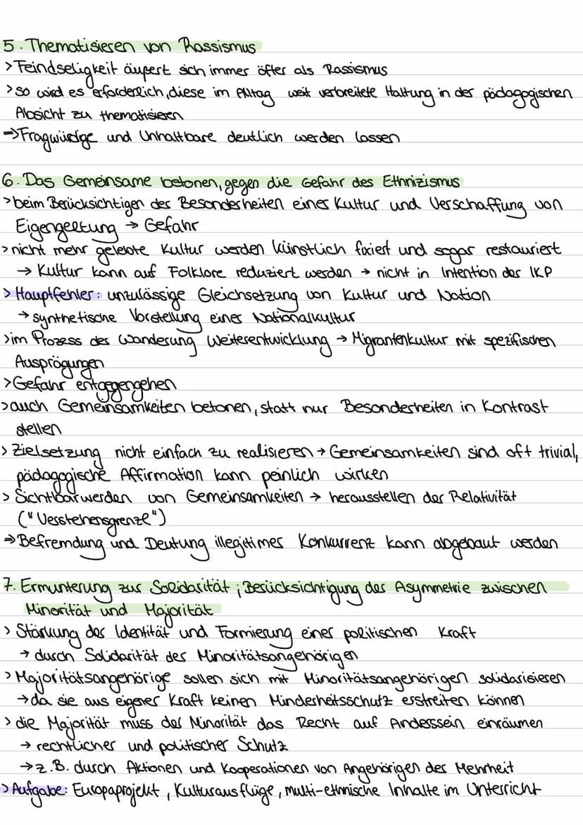 10 Ziele der interkulturellen Erziehung und Bildung nach Nieke
1. Erkennen des eigenen unvermeindlichen Ethnosentrismus
> Definition: → Ethn