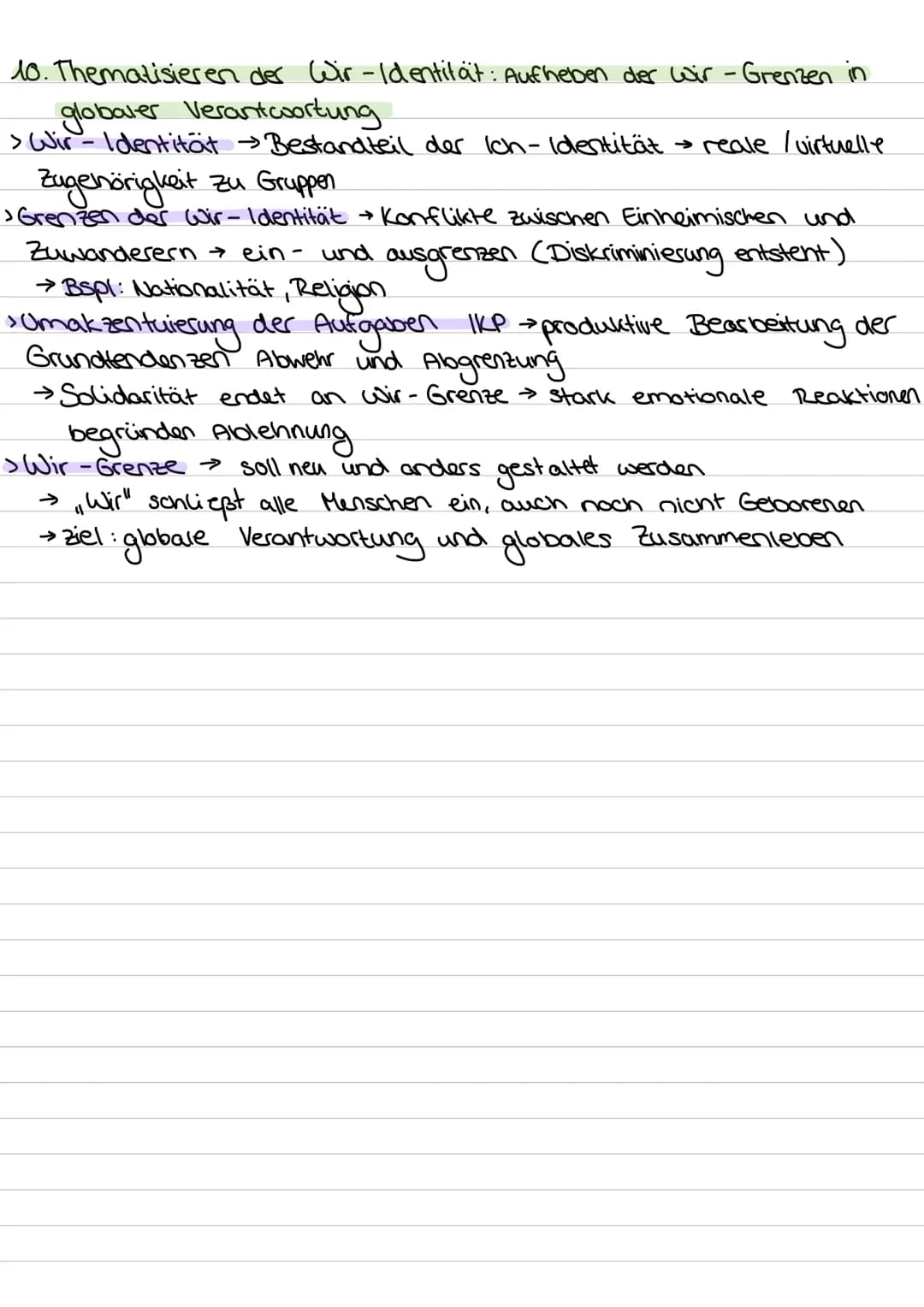 10 Ziele der interkulturellen Erziehung und Bildung nach Nieke
1. Erkennen des eigenen unvermeindlichen Ethnosentrismus
> Definition: → Ethn