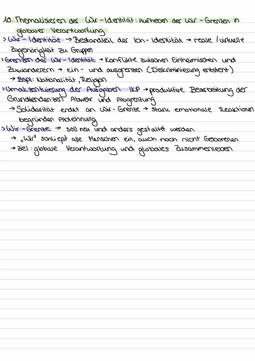 10 Ziele der interkulturellen Erziehung und Bildung nach Nieke
1. Erkennen des eigenen unvermeindlichen Ethnosentrismus
> Definition: → Ethn