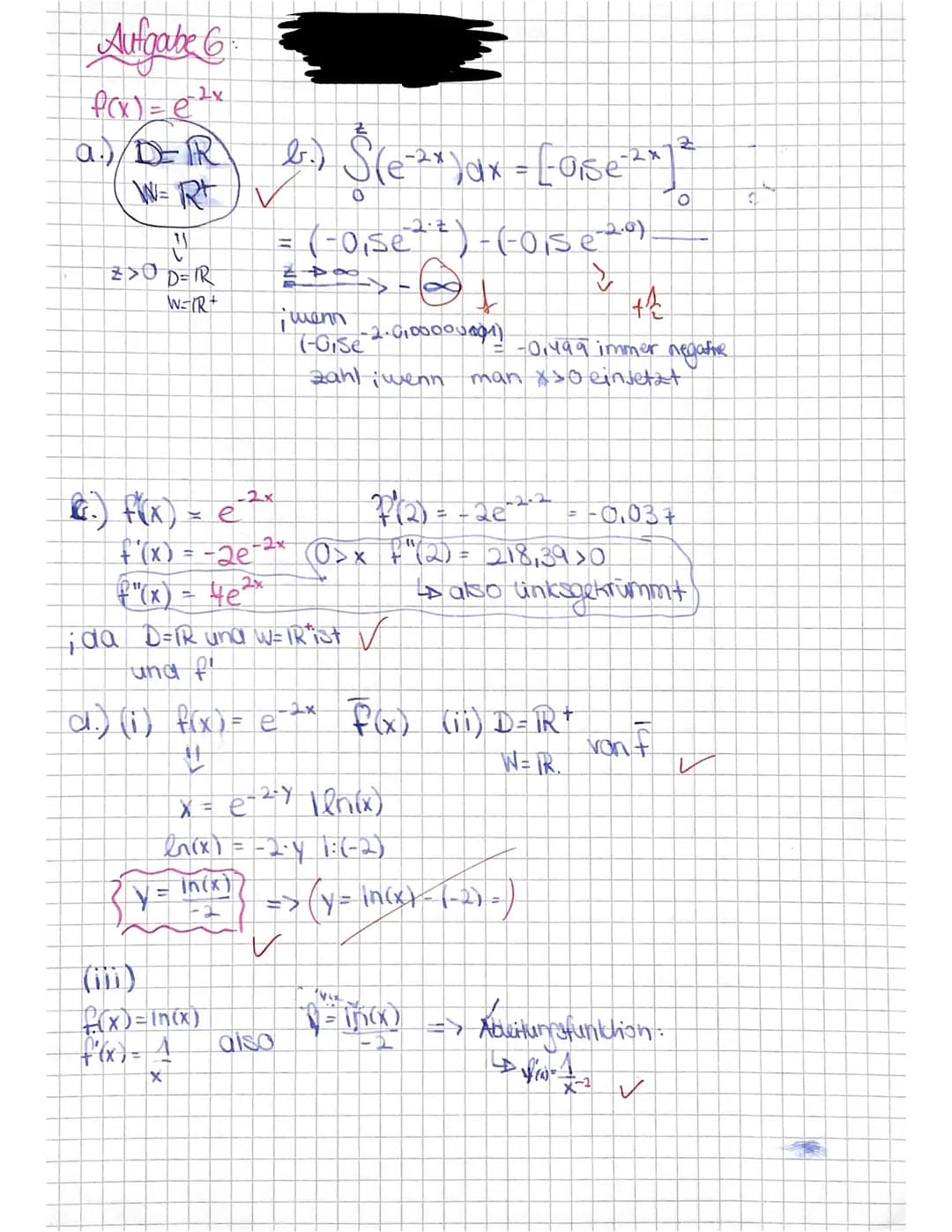 1. Prüfungsteil - hilfsmittelfrei - 30 min.
1) (10 P.) Bestimmen Sie x.
a) ex+3 = 11 en
X+3=en(1)1-3
X=-3
d) 25* = 5
QI Mathe LK
3. Klausur
