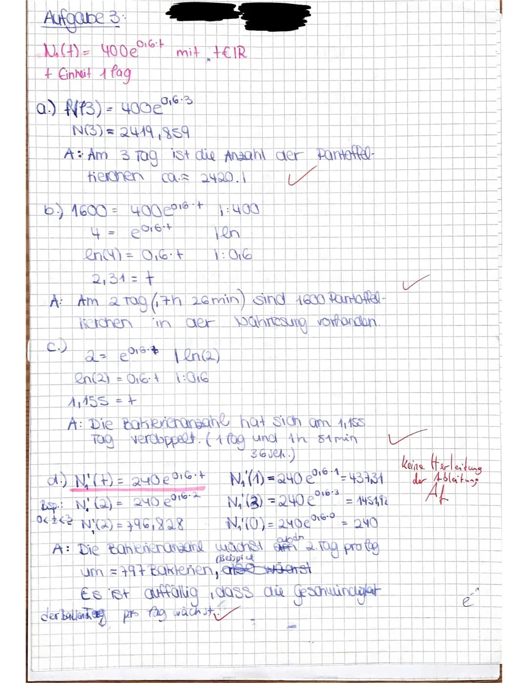 1. Prüfungsteil - hilfsmittelfrei - 30 min.
1) (10 P.) Bestimmen Sie x.
a) ex+3 = 11 en
X+3=en(1)1-3
X=-3
d) 25* = 5
QI Mathe LK
3. Klausur
