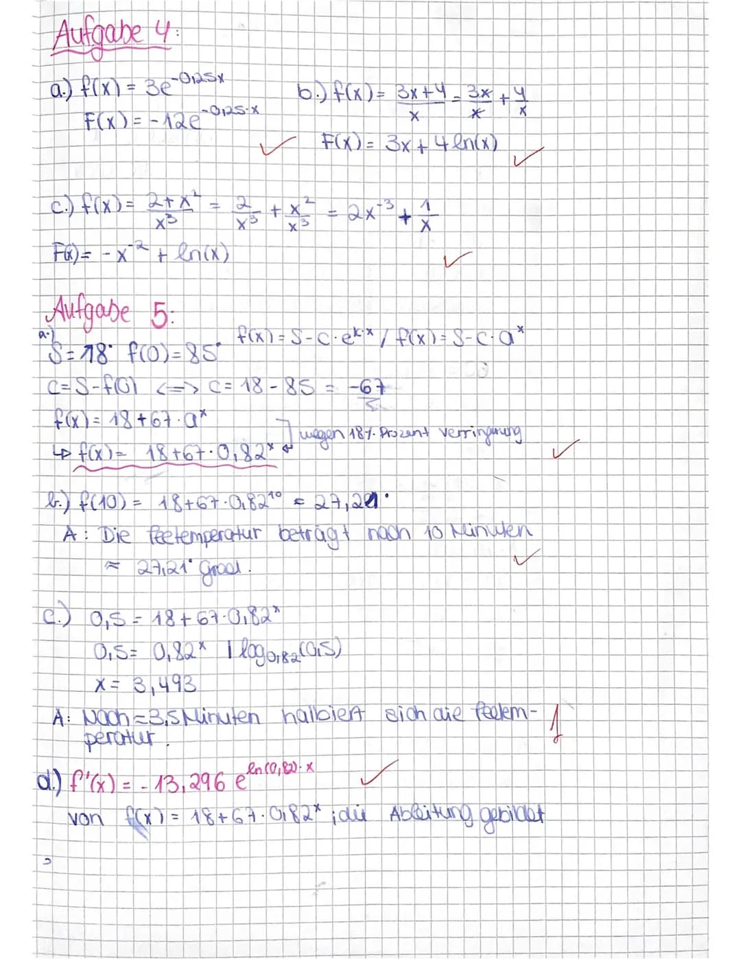 1. Prüfungsteil - hilfsmittelfrei - 30 min.
1) (10 P.) Bestimmen Sie x.
a) ex+3 = 11 en
X+3=en(1)1-3
X=-3
d) 25* = 5
QI Mathe LK
3. Klausur
